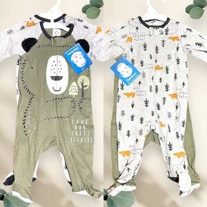 Gerber Footed Onesies 2-pack